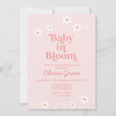 Baby in Bloom ピンクデイジー ベビーシャワー招待状 招待状 (正面)