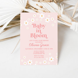 Baby in Bloom ピンクデイジー ベビーシャワー招待状 招待状