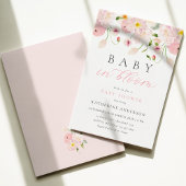 Baby In Bloom ピンクフラワーベビーシャワー招待状 招待状