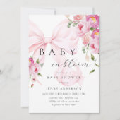 Baby In Bloom ピンクリボンベビーシャワー招待状 招待状 (正面)