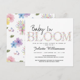 Baby In Bloom フラワーバタフライベビーシャワー招待状