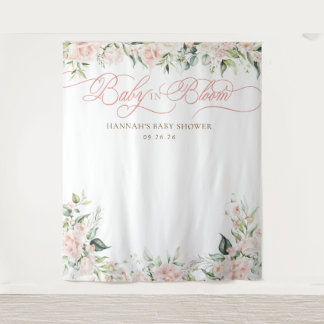 Baby in Bloom フラワーベイビーシャワーバックドロップ タペストリー