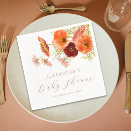 Baby in Bloom フラワー フルーツ ベビーシャワー カスタム スタンダードカクテルナプキン