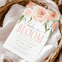 Baby In Bloom ブラッシュピンクの花柄 ガールズベビーシャワー