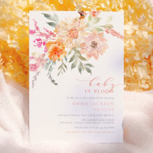 Baby In Bloom | ブルッシュピンクとティールブルーの春のフラワーシャワー
