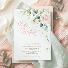 Baby in Bloom ブルームベイビー ピンクフラワー ベビーシャワー インビテーション