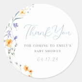 Baby in Bloom ベビーシャワーのお礼 ラウンドシール (正面)