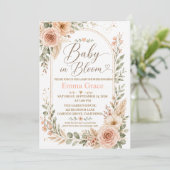 Baby in Bloom ベビーシャワー招待状 招待状 (スタンド正面)