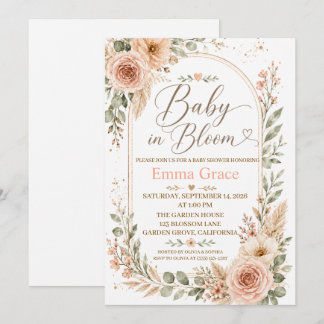Baby in Bloom ベビーシャワー招待状 招待状
