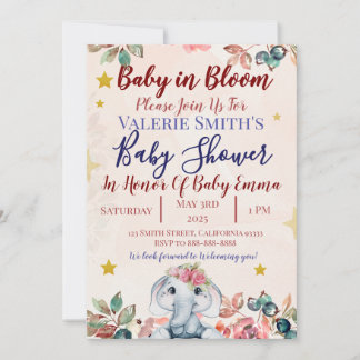 Baby In Bloom ベビーシャワー招待状！ 招待状
