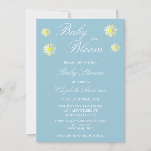 Baby In Bloom ベビーシャワー招待状 招待状 (正面)