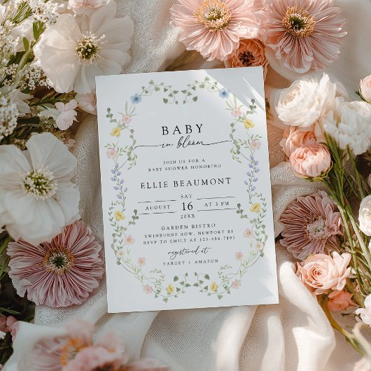 Baby in Bloom ベビーシャワー招待状 招待状