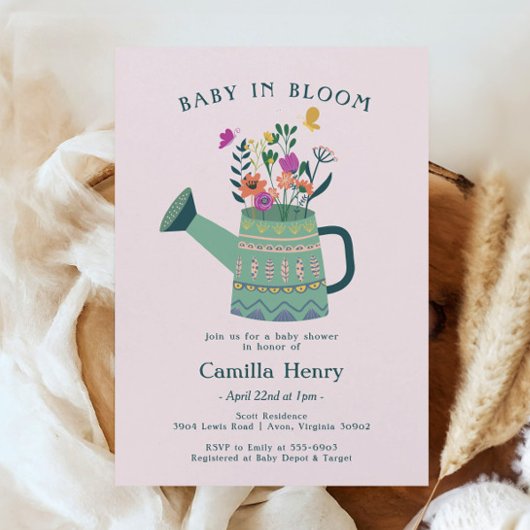 Baby in Bloom ベビーシャワー招待状 招待状