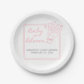 Baby In Bloom ベビーシャワー ペーパープレート (正面)