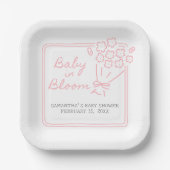 Baby In Bloom ベビーシャワー ペーパープレート (正面)