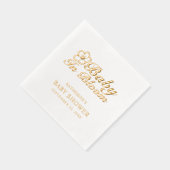 Baby In Bloom ベビーシャワー 名前入り 日付入り 本物 箔ナプキン (右)