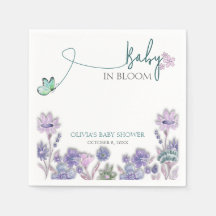 Baby In Bloom ベビーシャワー 紫の花柄