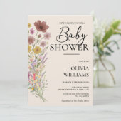 Baby in Bloom | ボヘミアン風焼けたオレンジの野の花 招待状 (スタンド正面)
