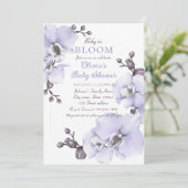 Baby in Bloom ラベンダー・オーキッド・ベビーシャワー招待状 招待状 (スタンド正面)