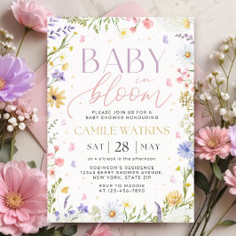Baby In Bloom ワイルドフラワーベビーシャワー招待状 招待状