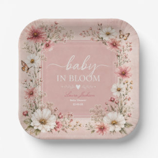 Baby in Bloom ワイルドフラワーベビーシャワー ペーパープレート
