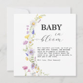 Baby in Bloom ワイルドフラワー 赤ちゃんのお披露目会 サンキューカード (正面)