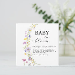 Baby in Bloom ワイルドフラワー 赤ちゃんのお披露目会  サンキューカード