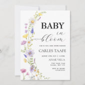 Baby in Bloom ワイルドフラワー 赤ちゃんのお披露目会 招待状 (正面)