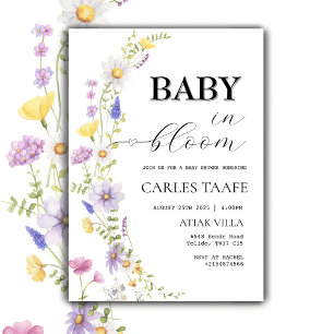 Baby in Bloom ワイルドフラワー 赤ちゃんのお披露目会 招待状