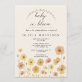 Baby In Bloom 写真 ボヘミアンスタイルのベビーシャワー 招待状 (正面)