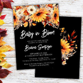 Baby in Bloom 秋の花柄ベビーシャワー 招待状