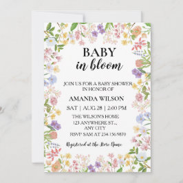 Baby in Bloom 野の花ベビーシャワー 招待状