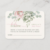 Baby in Bloom Baby Girl Shower Diaper Raffle Card 名刺 (正面)