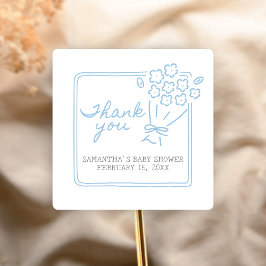 Baby In Bloom Baby Shower スクエアシール