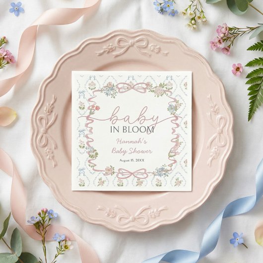 Baby in Bloom Baby Shower  スタンダードカクテルナプキン