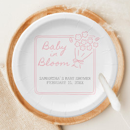 Baby In Bloom Baby Shower ペーパープレート