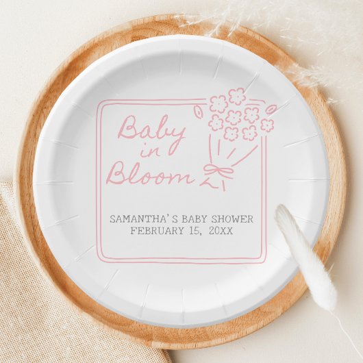 Baby In Bloom Baby Shower ペーパープレート