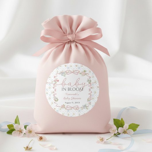 Baby in Bloom Baby Shower  ラウンドシール