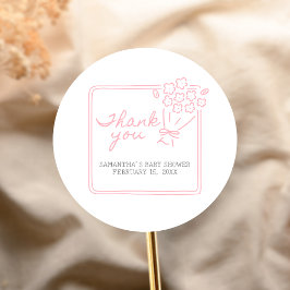 Baby In Bloom Baby Shower ラウンドシール