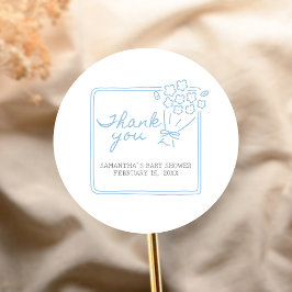 Baby In Bloom Baby Shower ラウンドシール