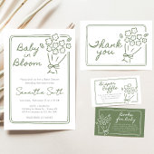 Baby In Bloom Baby Shower 招待状