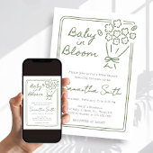 Baby In Bloom Baby Shower 招待状