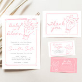 Baby In Bloom Baby Shower 招待状