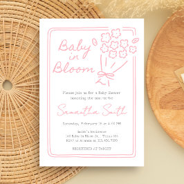 Baby In Bloom Baby Shower 招待状
