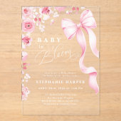 Baby In Bloom Baby Shower Acrylic Invitation  アクリル招待状 (正面)