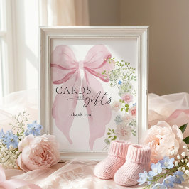 Baby in Bloom Baby Shower Card Gifts Sign ポスター