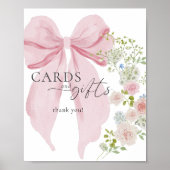 Baby in Bloom Baby Shower Card Gifts Sign ポスター (正面)
