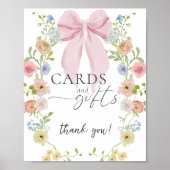 Baby in Bloom Baby Shower Card Gifts Sign ポスター (正面)