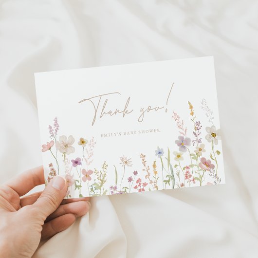 Baby In Bloom Baby Shower Folded Thank You Card サンキューカード