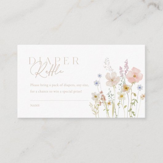 Baby In Bloom Baby Shower Insert Card Raffle エンクロージャーカード (正面)